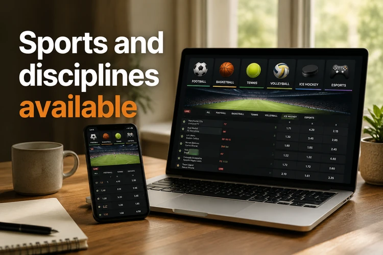 Sports and disciplines available